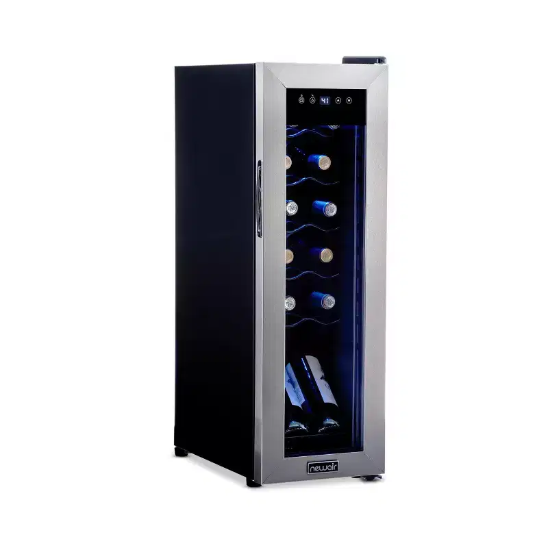 Newair 12-Bottle 9.9 Stainless Steel Freestanding Wine Fridge