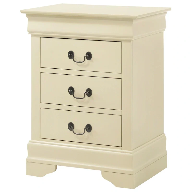Wood 3 Drawer Nightstand