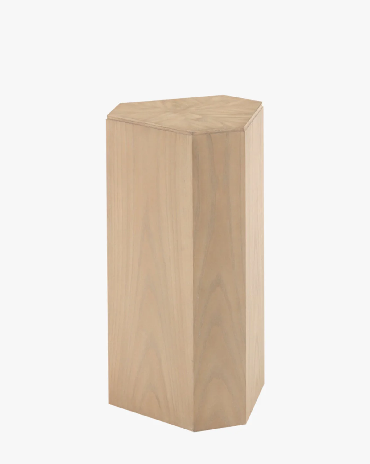 Modern Wood Pedestal with Architectural Form for Living Room
