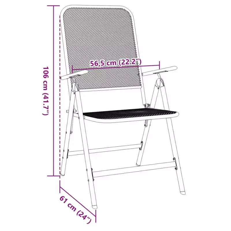 vidaXL Folding Garden Chair Set of 2