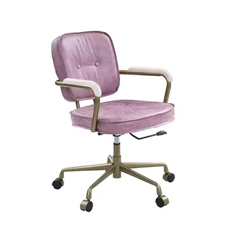 25 Siecross Grain Leather Reclining Accent Chair Pink - Acme Furniture: Swivel, Metal Frame, No Assembly