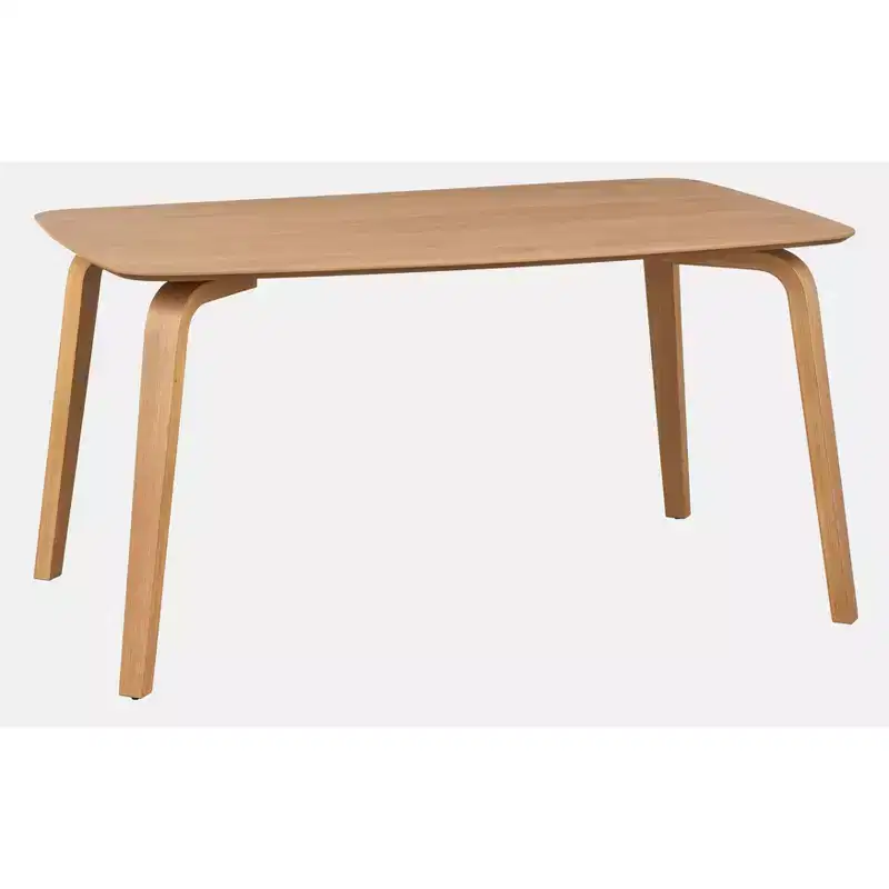 Rectangular Dining Table, Natural Light Oak, Mid-Century Modern, Seats 6