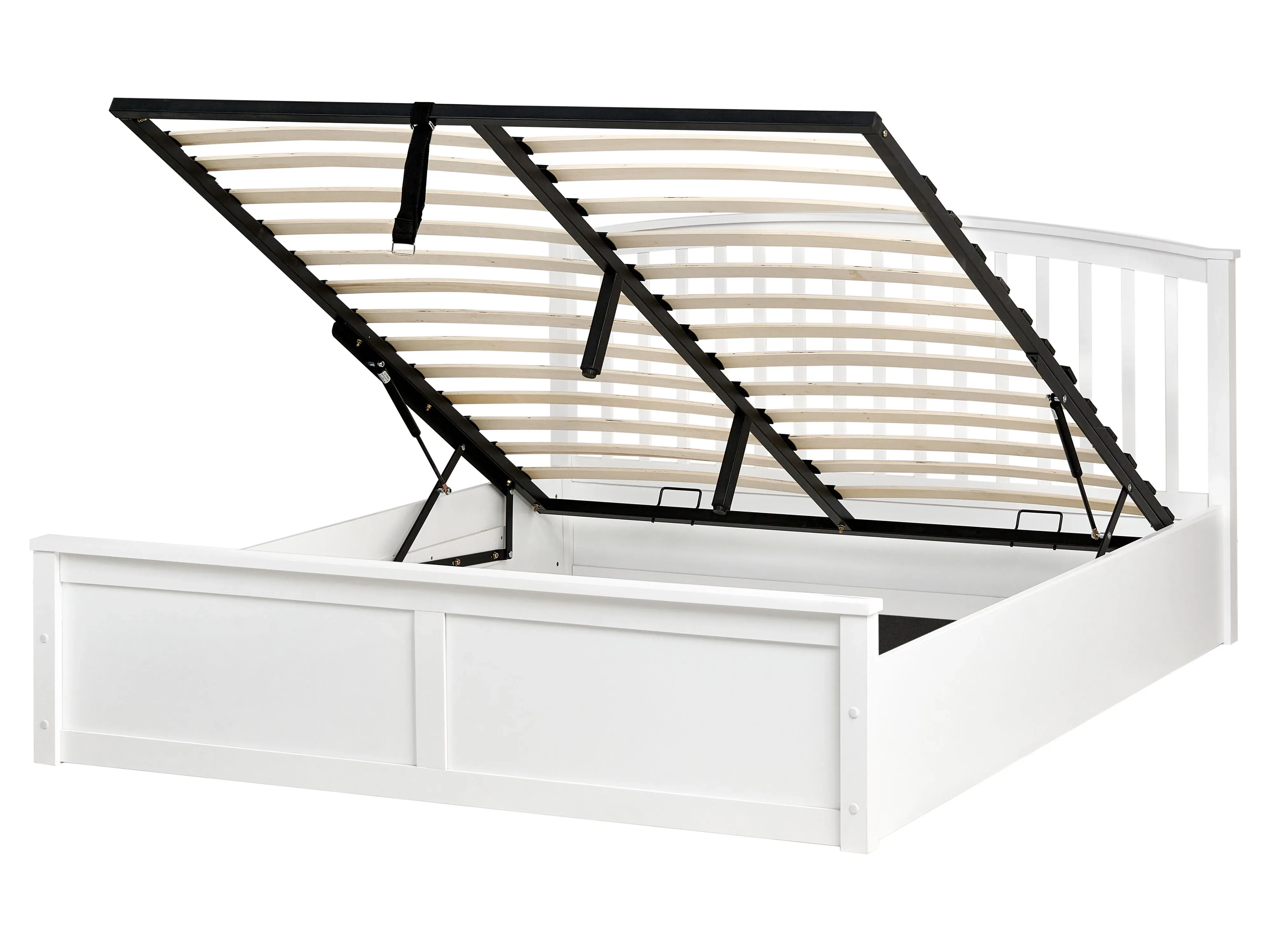 Letto contenitore Legno di pino  160 x 200 cm Bianco