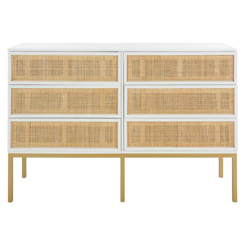 6 Drawer Rattan Dresser