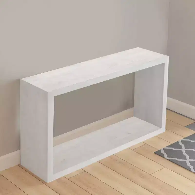 White Mango Wood Handcrafted Open Frame Sofa Console Table, 52 Inch