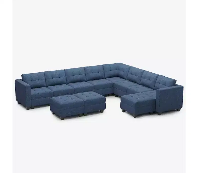 Belffin Modular Weave Sofa with Storage Seat and Ottoman (9 Seats + 11 Sides)