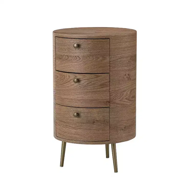 Maddalena 26'' Tall Drum 3- Drawer End Table Storage Cabinet|KARAT HOME