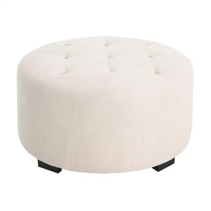 Christopher Knight Home Furina Modern Upholstered Button Tufted Round Ottoman