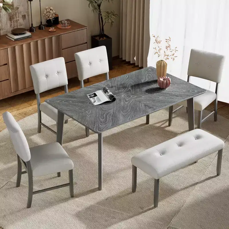 Set of 4 Tufted Dining Chairs Upholstered Chairs Upholstered Bench Bed Bench with Padded Seat -Modernluxe