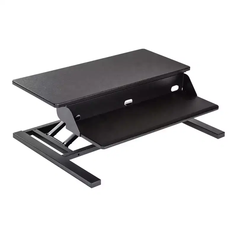 Stand Up Desk Store AirRise Pro Two Tier Standing Desk Converter Monitor Stand with Built-In Keyboard Tray (White, 32 Wide)