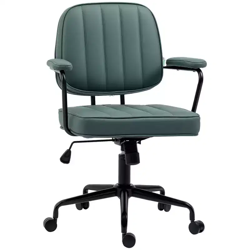 Vinsetto Home Office Chair, Microfiber Computer Desk Chair with Swivel Wheels, Adjustable Height, and Tilt Function