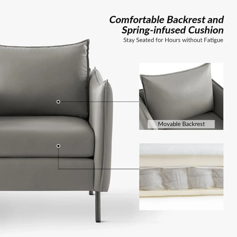 Christopher Modern Anti-scratch Fabric Armchair with Black Metal Legs by HULALA HOME