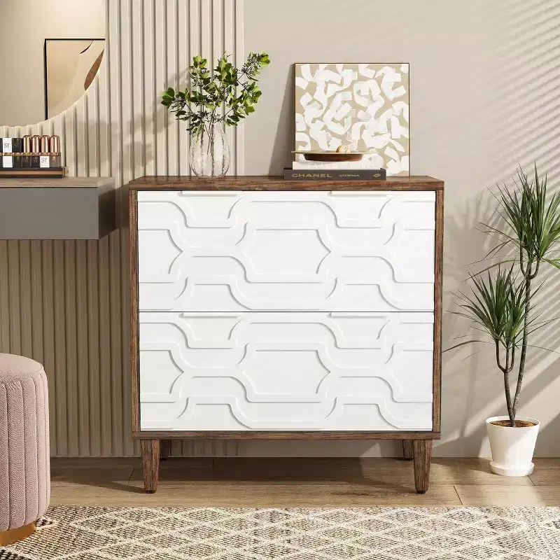 2-Drawer Lateral Filing Cabinet, Modern Gray Finish, 350 lb Capacity