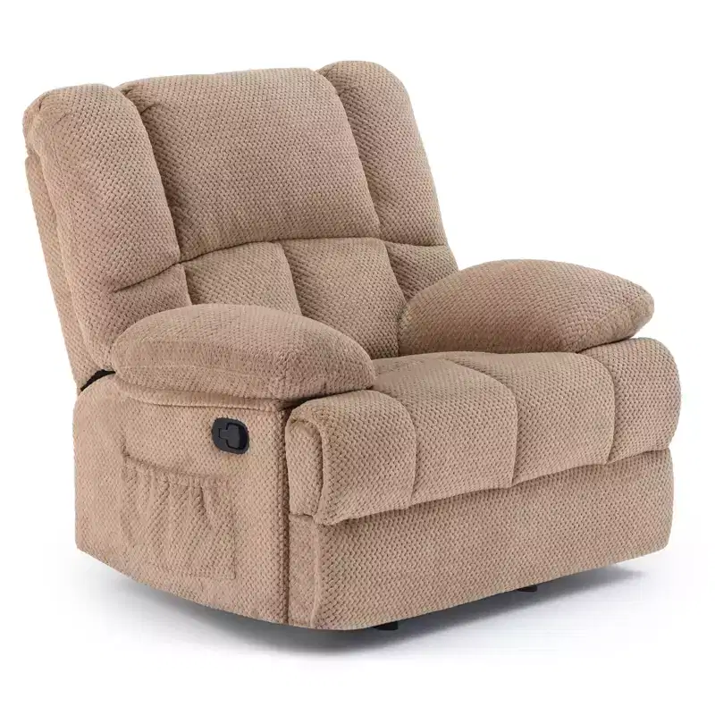 Oversized Rocking Recliner Sofa Chair, Chenille, Sand