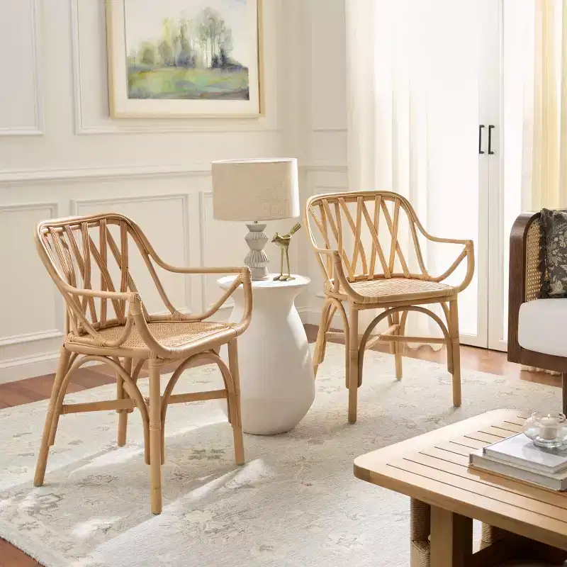 Serafima Rattan Arm Chair - ACH6702 - Safavieh