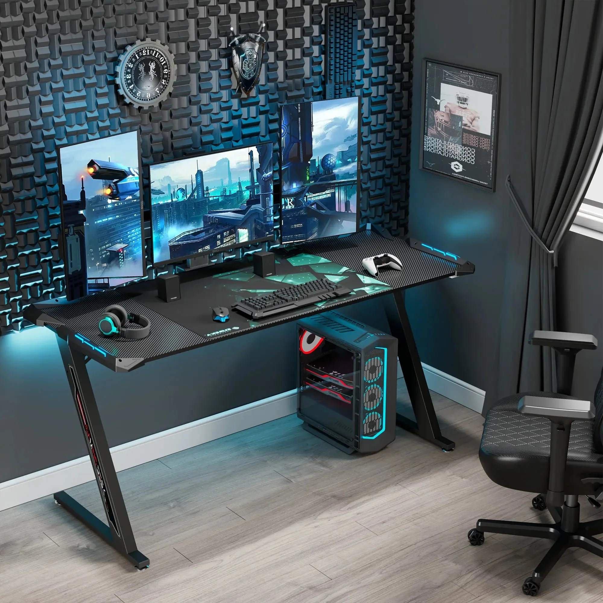Gaming Desk with Z Shaped Legs (61x25)