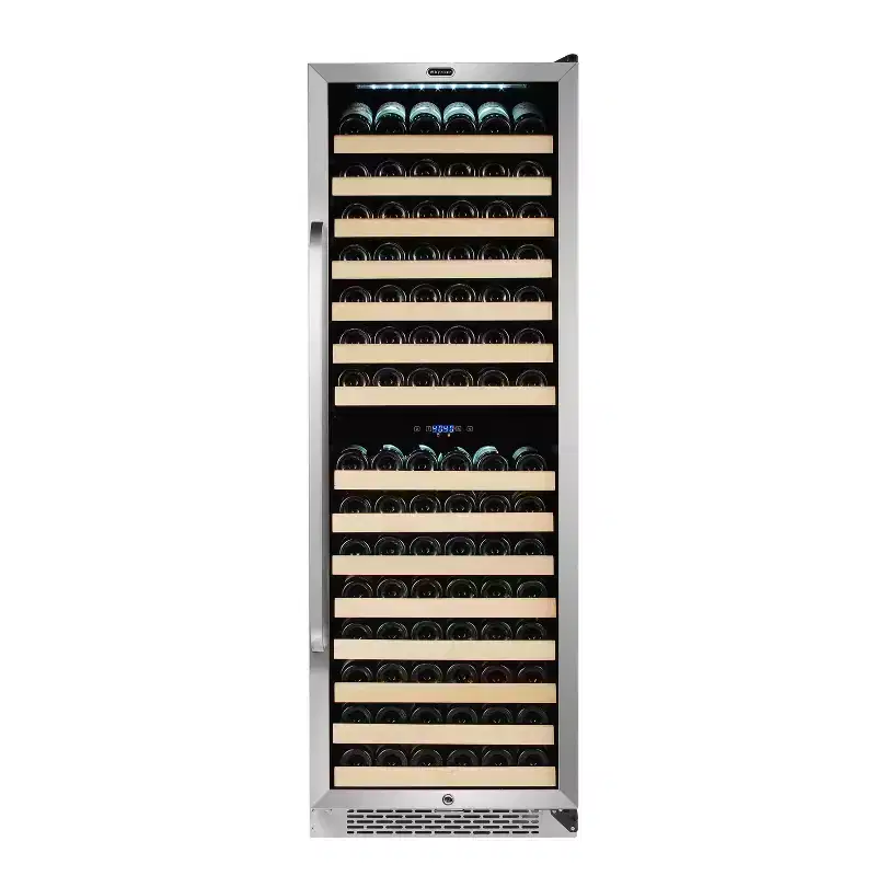 Whynter BWR-1642DZ 24 164 Bottle Large Capacity Built-in Stainless Steel Dual Zone Compressor Wine Refrigerator with Display Rack and LED display