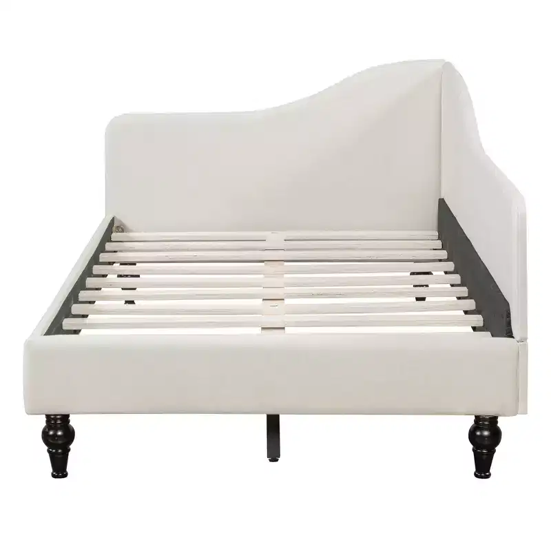 Whisen Stylish L-Shaped Design Solid Wood Legs Linen Daybed