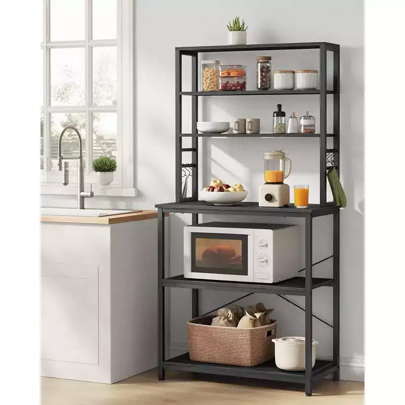 Baker's Rack Microwave Oven Stand – Kitchen Tall Utility Storage Shelf
