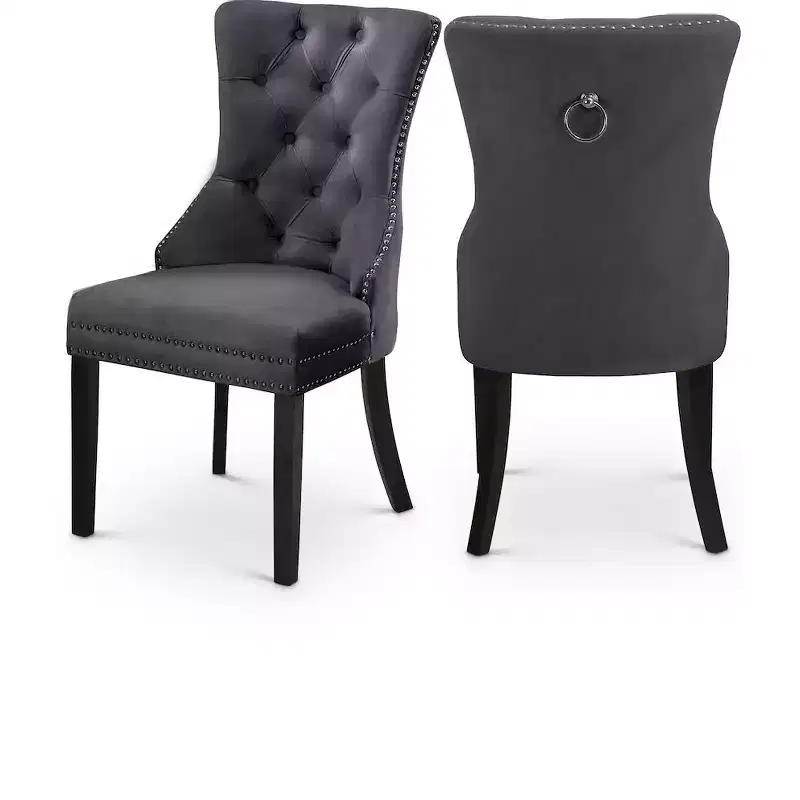 Meridian Furniture,Nikki Velvet Dining Chair, Set of 2