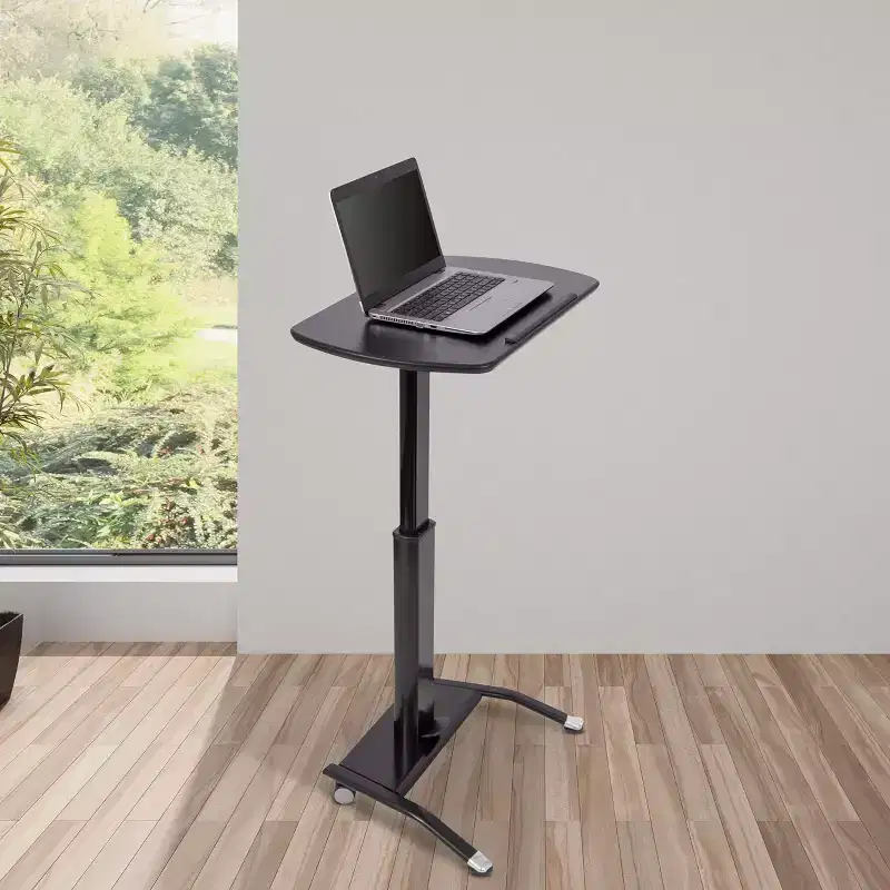 Pneumatic Adjustable Height Tilting Laptop Lectern Podium 25.5