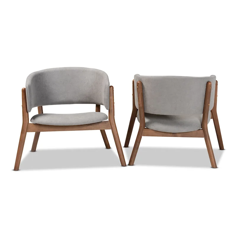 Baron Mid-Century Modern 2-Piece Living Room Accent Chair Set