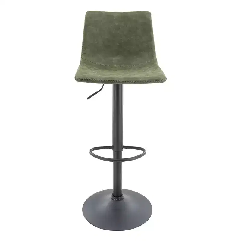 Adjustable Swivel Bar Stool Set of 2 Faux Leather Footrest Counter Height Kitchen