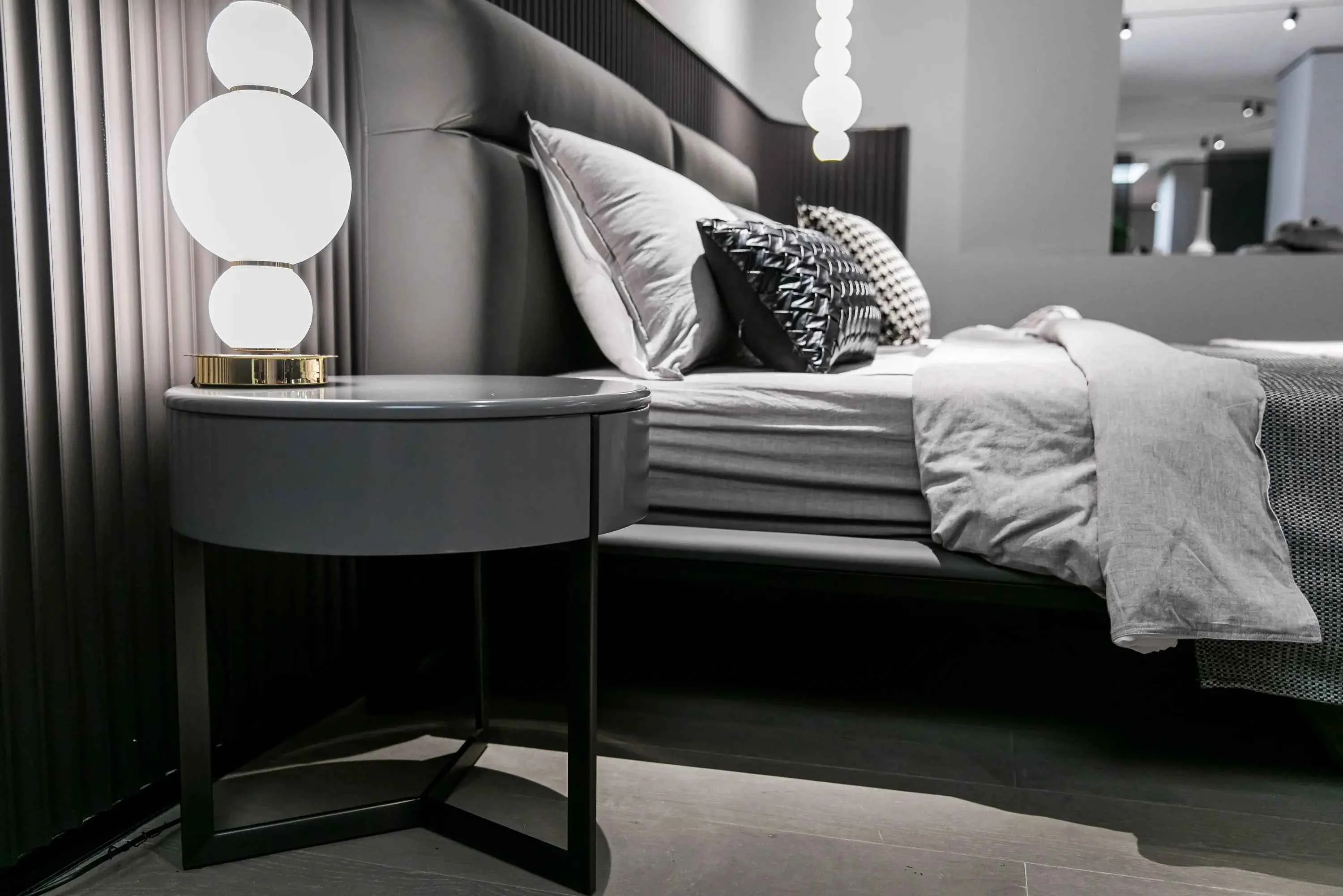 Sleek Grey Bedside Table for Modern Bedrooms