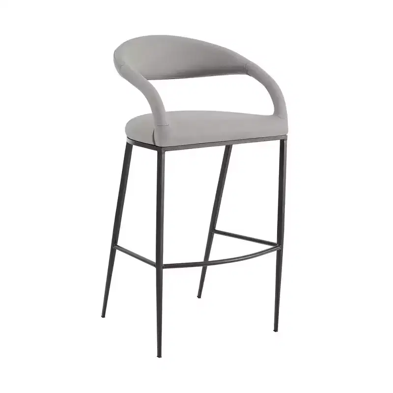 Armen Living 26 Ramona Iron and Faux Leather Counter Height Barstool