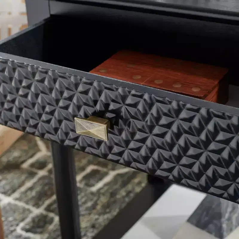 Wood 1-Drawer Accent Table with Turned Legs 18
