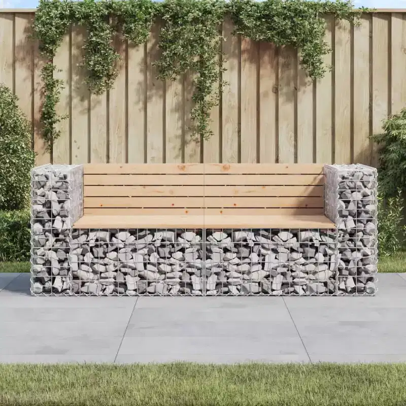vidaXL Garden Bench Natural wood Solid Pine wood, Galvanized steel