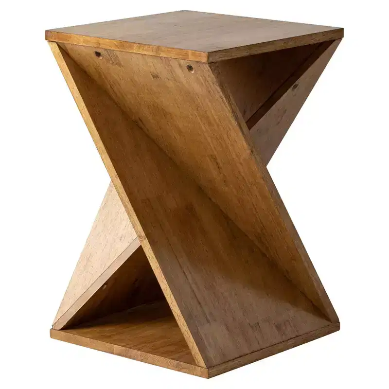 COZAYH Farmhouse End Table, Square Solid Pedestal Design, for Living Rooms, Bedrooms or Office Spaces, Hassle-Free Installation and Assembly, Brown