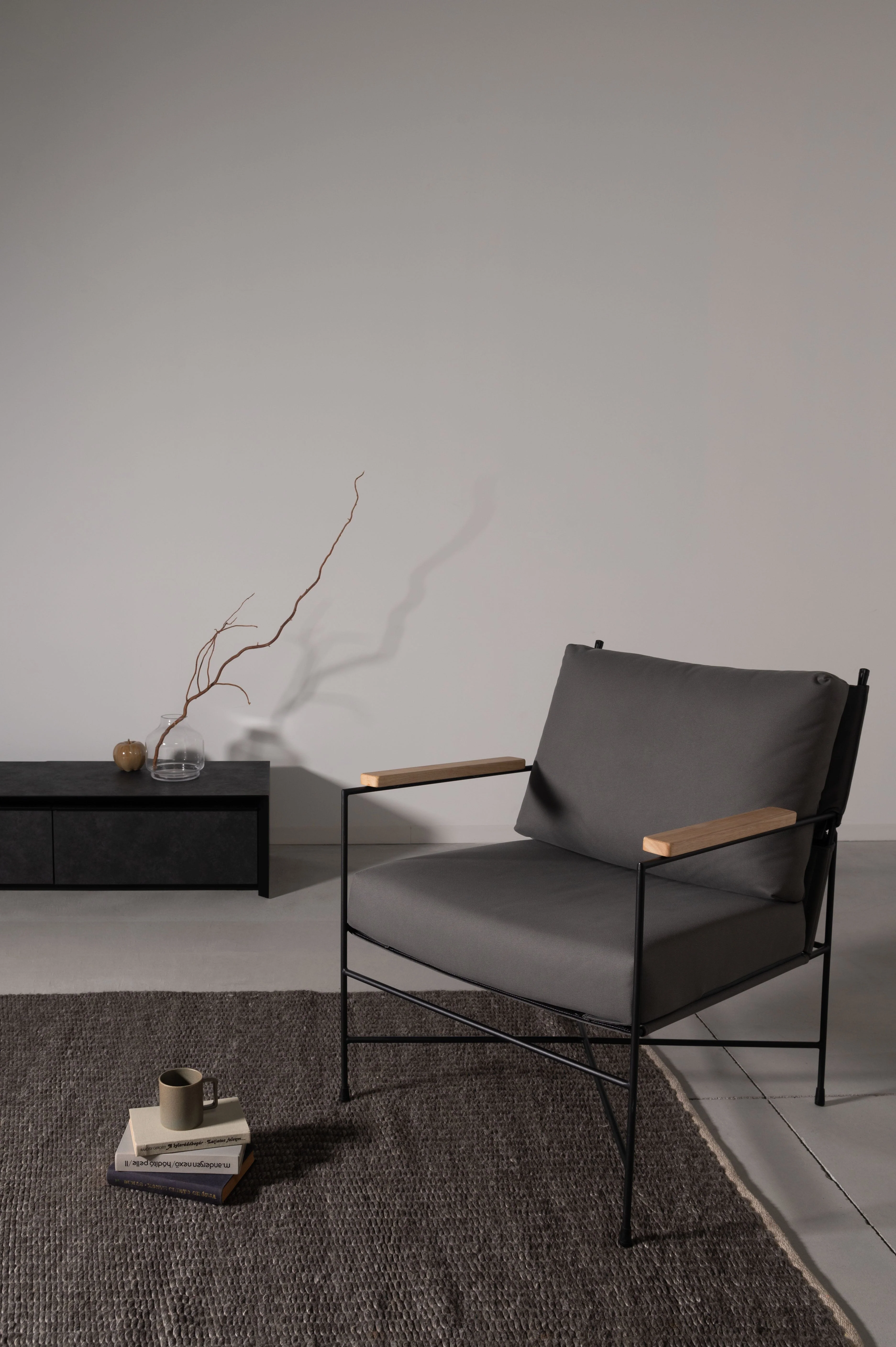 Gray Upholstered Lounge Chair