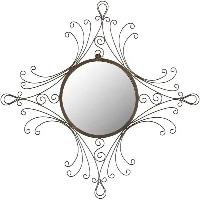 Maltese Mirror - 28.3 x 31.5 - MIR3009 - Rustic Brown - Safavieh