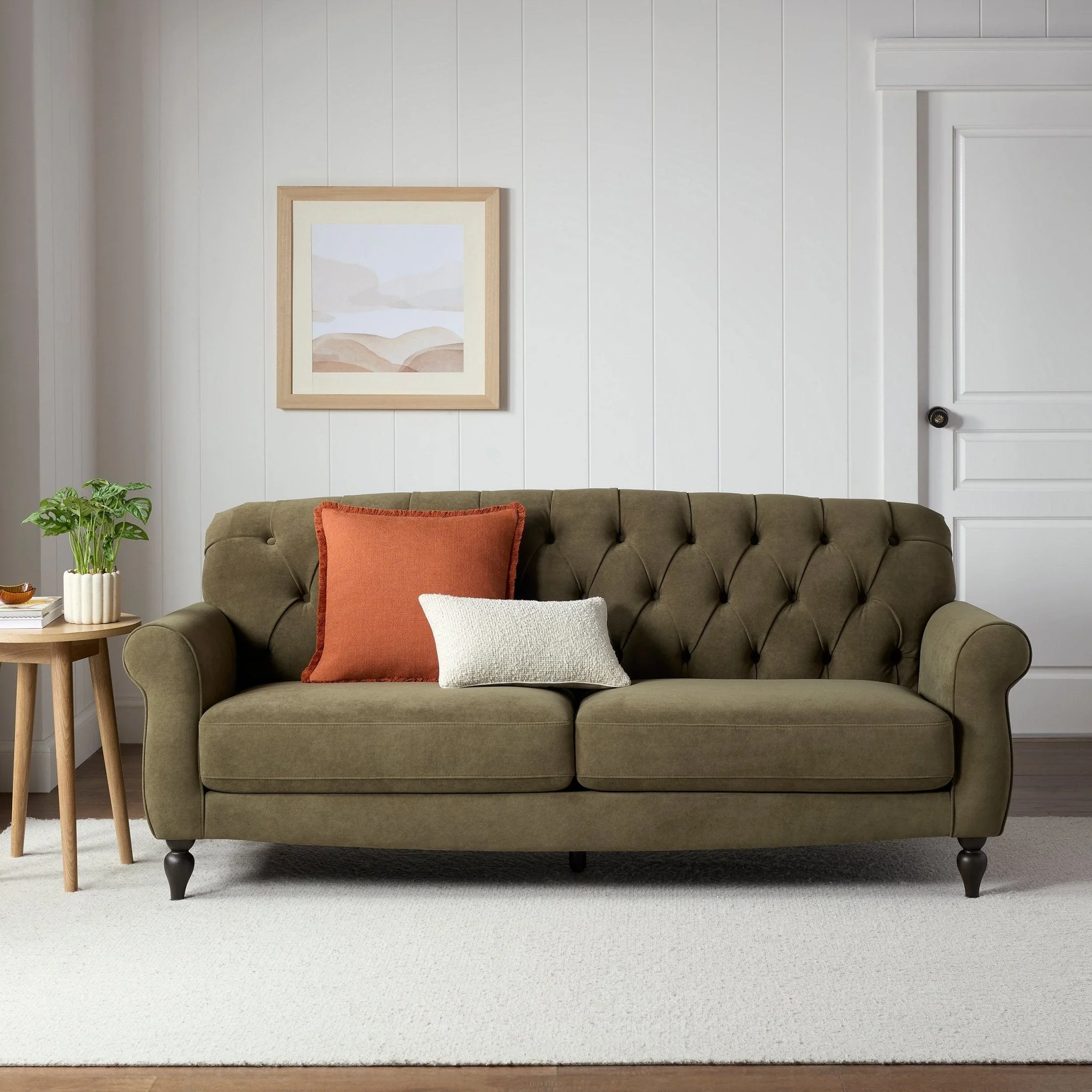 3 Seater Sofa - Olive Green