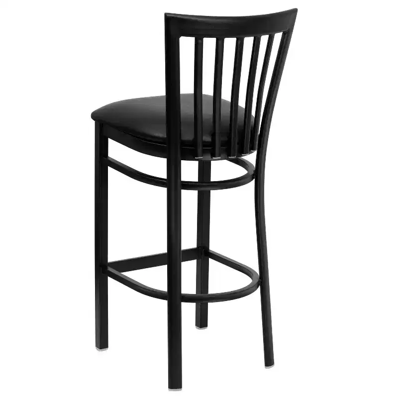 School House Back Metal Restaurant Barstool, Set of 2
