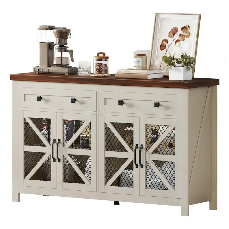 Moasis 55 Farmhouse Sideboard Buffet Cabinet With Storage, Coffee Bar Cabinet