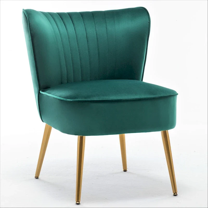 Sauter 23.2 Wide Mid-Century Modern Microfiber Accent Chair with Metal Leg
