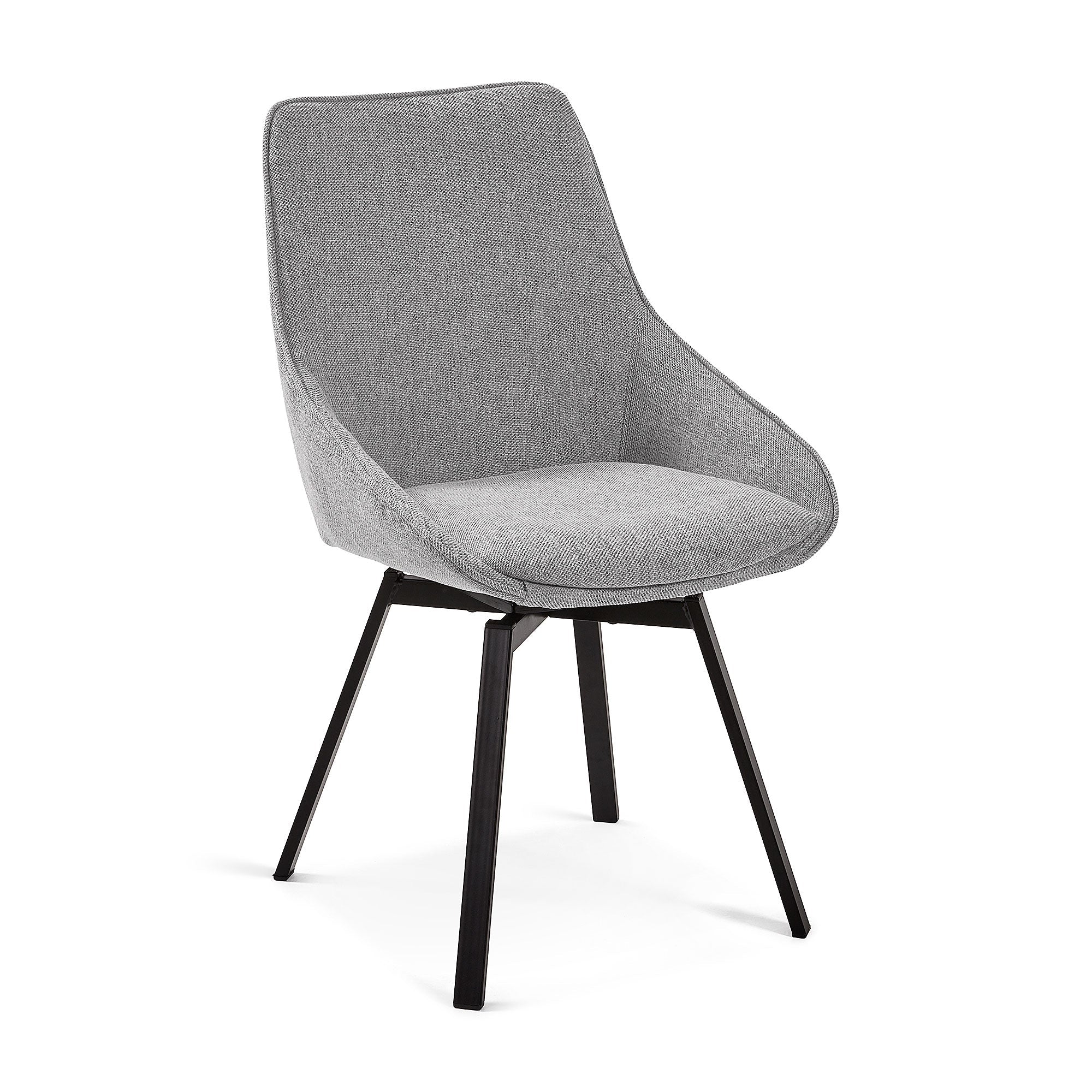 Modern Black Metal Dining Chair with Swivel for Dining Room