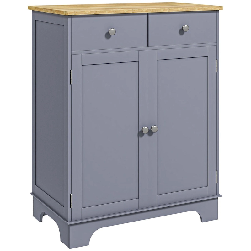 Sideboard Buffet Cabinet, Double Door Kitchen Cabinet, Coffee Bar Storage with 2 Drawers, Adjustable Shelf