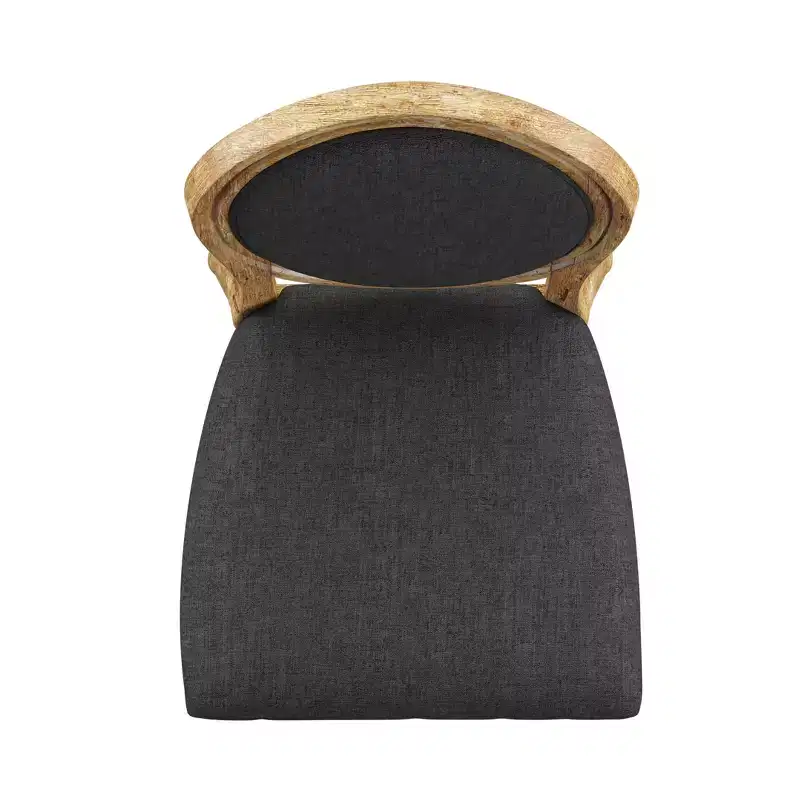 Aramis Round Linen and Wood Dining Chairs (Set of 2) - iNSPIREQ