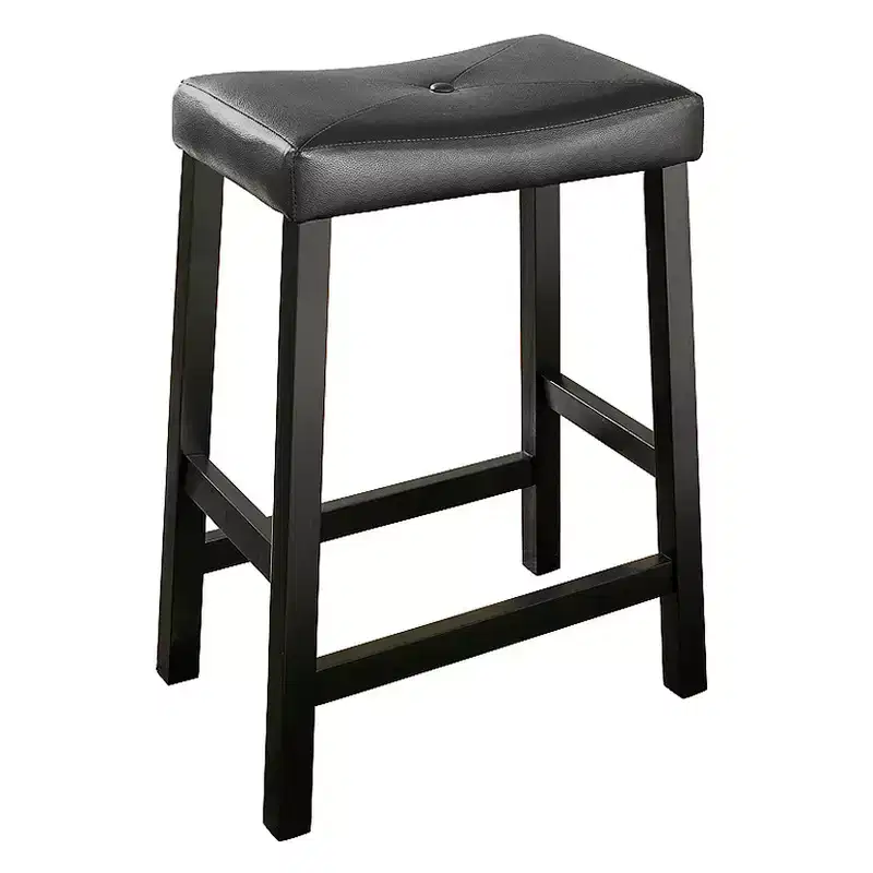 Set of 2 24 Upholstered Saddle Seat Counter Height Barstools - Crosley