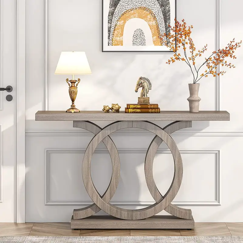 Farmhouse Console Sofa Table, 55 Inches Entryway Hallway Foyer Table