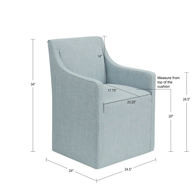 Madison Park Charlotte Dining Arm Chair with Casters