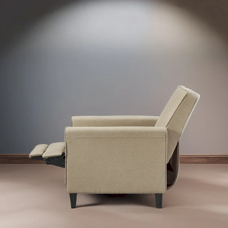 Pushback Recliner Chair  Compact Home Theater Seating with Armrests & Adjustable Footrest, Perfect for Small Spaces