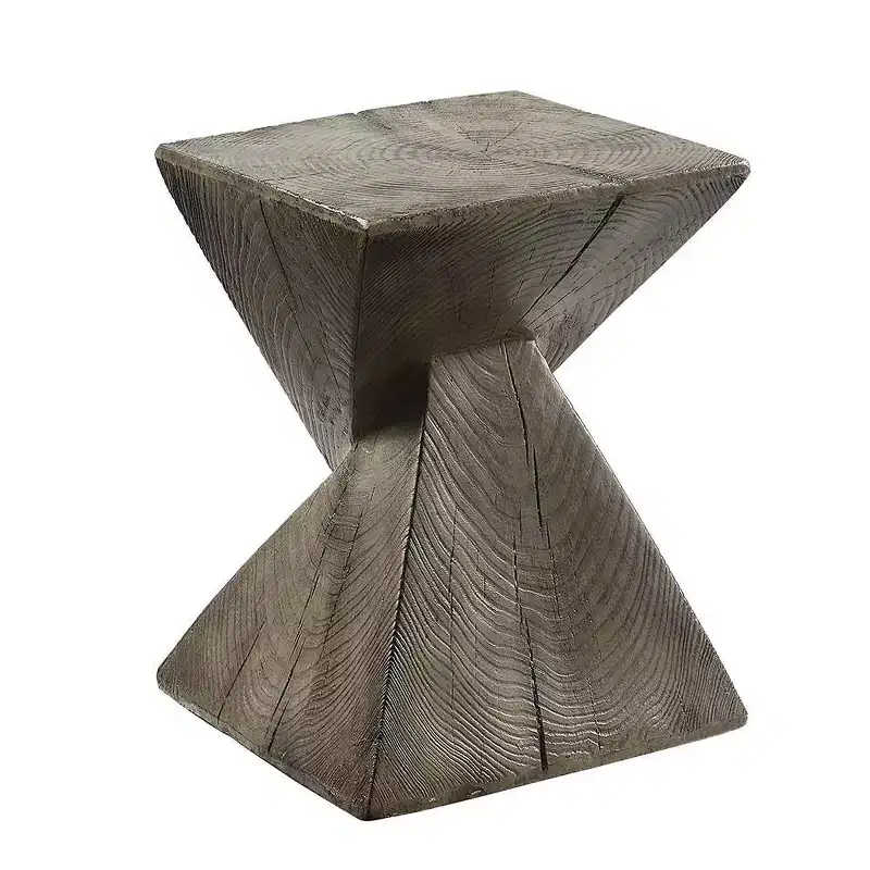 13" Zahi Accent Table Weathered Oak Finish - Acme Furniture: Modern Rectangle Cement, Space-Saving Design
