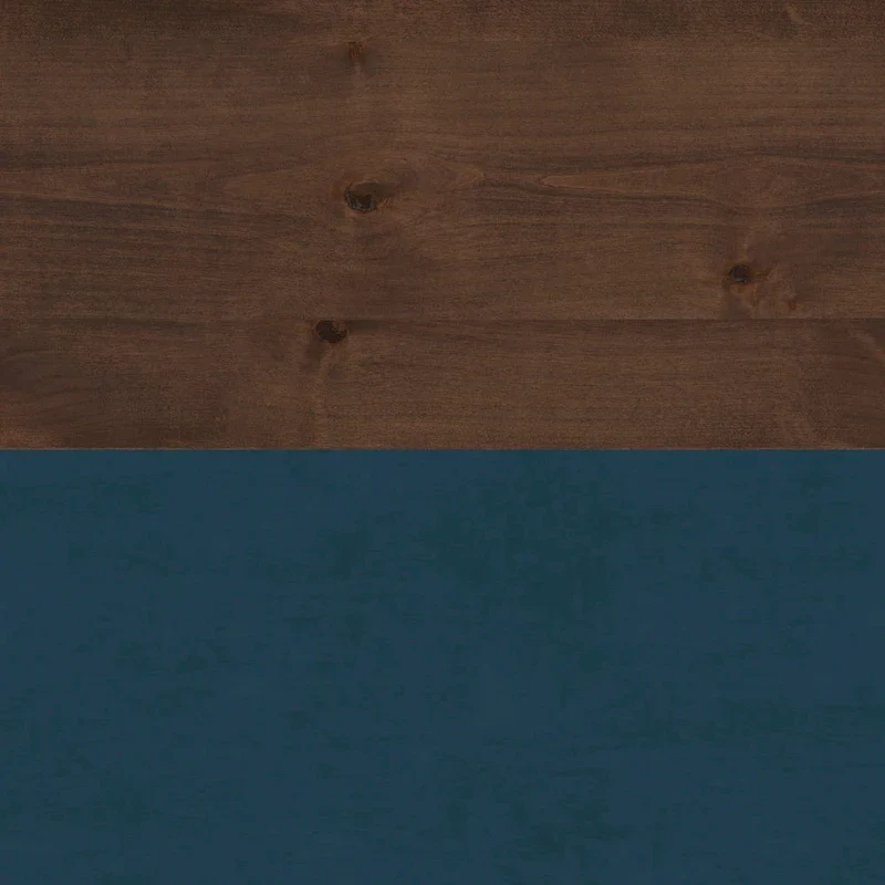 Bridgevine Home Nantucket 48 inch Coffee Table, No Assembly Required, Blue Denim and Whiskey