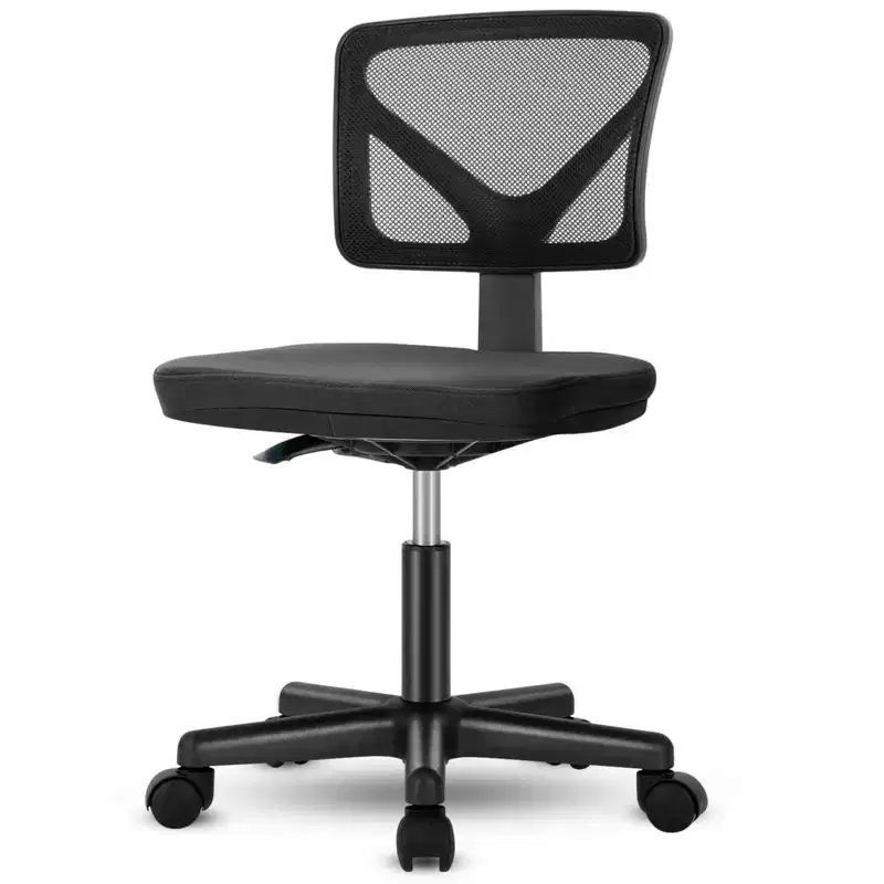Okak Low-Back Mesh Office Chair with Armless Design, Computer Chair with Lumbar Support, Desk Chair for Study, Reading Room, Office