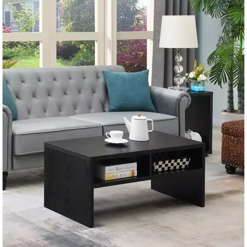 Northfield Admiral Deluxe Coffee Table with Shelves Black - Breighton Home
