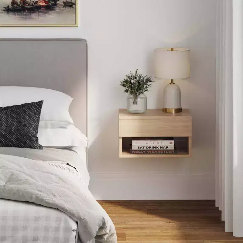 Wall Mount Shelf Side Table Brown